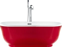 Badewanne Freistehend Rot Oval 170 X 77 Cm Tesoro