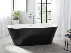 Badewanne Freistehend Schwarz-Weis Oval 170 X 70 Cm Cabritos