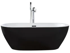 Badewanne Freistehend Schwarz Oval 150 X 75 Cm Nevis