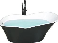 Badewanne Freistehend Schwarz / Weis 170 X 80 Cm Dulcina