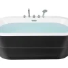 Badewanne Freistehend Schwarz Mit Armatur Oval 170 X 80 Cm Empresa