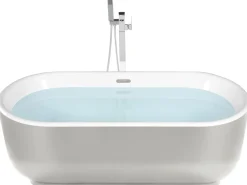 Badewanne Freistehend Silber Oval 170 X 80 Cm Pinel