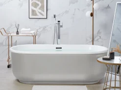 Badewanne Freistehend Silber Oval 170 X 80 Cm Pinel