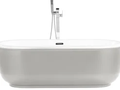 Badewanne Freistehend Silber Oval 170 X 80 Cm Pinel