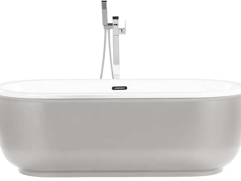 Badewanne Freistehend Silber Oval 170 X 80 Cm Pinel