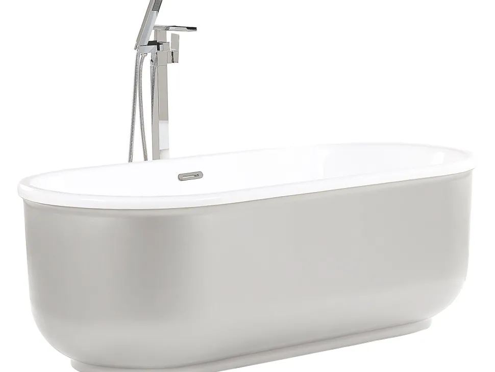 Badewanne Freistehend Silber Oval 170 X 80 Cm Pinel