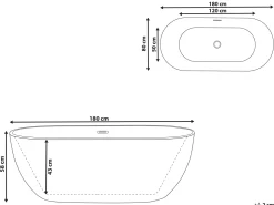 Badewanne Freistehend Weis Oval 180 X 80 Cm Carrera