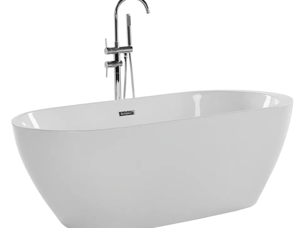 Badewanne Freistehend Weis Oval 170 X 80 Cm Nevis