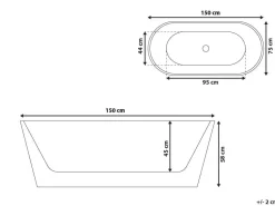 Badewanne Freistehend Weis Oval 150 X 75 Cm Havana