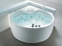 Badewanne-Whirlpool Mit Bluetooth Lautsprecher Weis Eckmodell 150 X 114 Cm Milano
