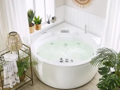 Badewanne-Whirlpool Mit Bluetooth Lautsprecher Weis Eckmodell 150 X 114 Cm Milano