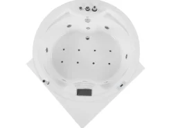 Badewanne-Whirlpool Mit Bluetooth Lautsprecher Weis Eckmodell 150 X 114 Cm Milano
