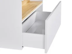 Badmobel Set 3-Teilig Weis / Heller Holzfarbton Figueres