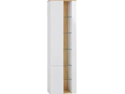 Badmobel Set 3-Teilig Weis / Heller Holzfarbton Figueres