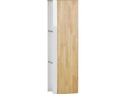 Badmobel Set 3-Teilig Weis / Heller Holzfarbton Figueres