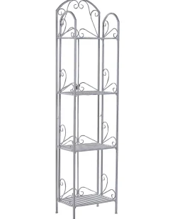 Badregal Metall Antik Optik Grau 4 Facher Klappbar Valdivia