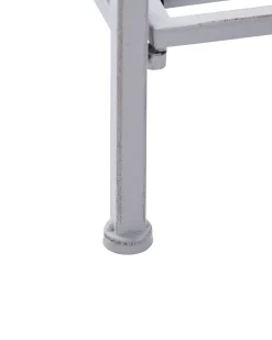 Badregal Metall Antik Optik Grau 4 Facher Klappbar Valdivia