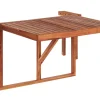 Balkonhangetisch Akazienholz Hohenverstellbar 60 X 40 Cm Dunkelbraun Udine
