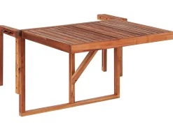 Balkonhangetisch Akazienholz Hohenverstellbar 60 X 40 Cm Dunkelbraun Udine