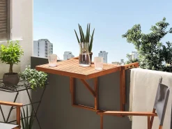 Balkonhangetisch Akazienholz Hohenverstellbar 60 X 40 Cm Dunkelbraun Udine