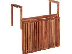 Balkonhangetisch Akazienholz Hohenverstellbar 60 X 40 Cm Dunkelbraun Udine