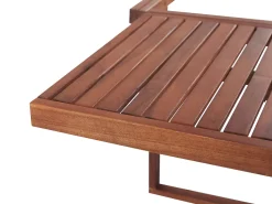 Balkonhangetisch Akazienholz Hohenverstellbar 60 X 40 Cm Dunkelbraun Udine