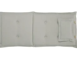 Balkonset Akazienholz Dunkelbraun Verstellbar Auflagen Grau-Beige Toscana
