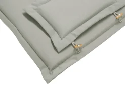 Balkonset Akazienholz Dunkelbraun Verstellbar Auflagen Grau-Beige Toscana