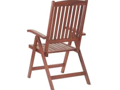 Balkonset Akazienholz Dunkelbraun Verstellbar Auflagen Grau-Beige Toscana