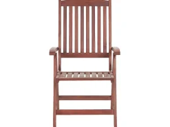 Balkonset Akazienholz Dunkelbraun Verstellbar Auflagen Grau-Beige Toscana