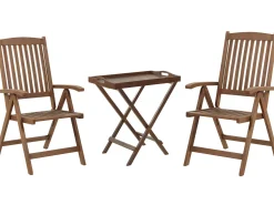 Balkonset Akazienholz Dunkelbraun Verstellbar Amantea