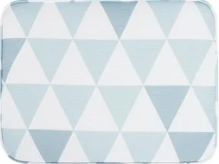 Balkonset Akazienholz Hellbraun Auflagen Dreiecke Blau / Weis Fiji