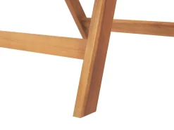 Balkonset Akazienholz Hellbraun 2-Sitzer Verstellbar Auflagen Blau Java