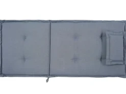 Balkonset Akazienholz Hellbraun 2-Sitzer Verstellbar Auflagen Blau Java