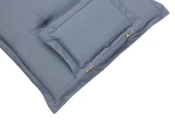 Balkonset Akazienholz Hellbraun 2-Sitzer Verstellbar Auflagen Blau Java