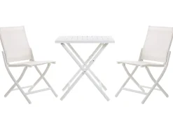 Balkonset Aluminium Textilbespannung Weis 2-Sitzer Zusammenklappbar Caorle