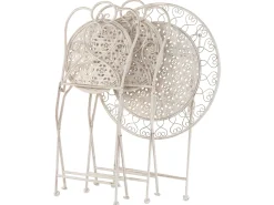 Balkonset Beige 2 Stühle Klapptisch Metall Trieste