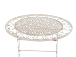 Balkonset Beige 2 Stühle Klapptisch Metall Trieste