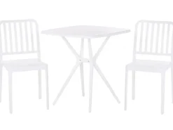 Balkonset Kunststoff Weis 2 Stühle Sersale