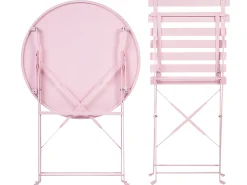 Balkonset Pastellrosa 2 Stühle Zusammenklappbar Fiori