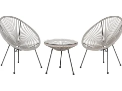 Balkonset Rattan Hellgrau Acapulco Ii