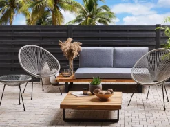 Balkonset Rattan Hellgrau Acapulco Ii