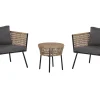 Balkonset Rattan Naturlich Auflagen Grau Gargano