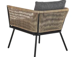 Balkonset Rattan Naturlich Auflagen Grau Gargano