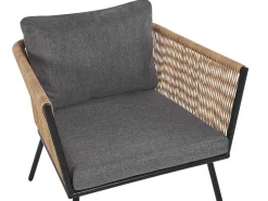 Balkonset Rattan Naturlich Auflagen Grau Gargano