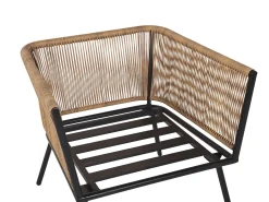 Balkonset Rattan Naturlich Auflagen Grau Gargano