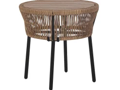 Balkonset Rattan Naturlich Auflagen Grau Gargano