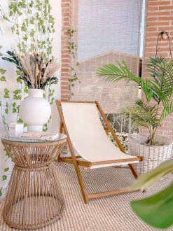 Balkonset Rattan Naturlich 2 Stühle Auflagen Hellgrau Trestina