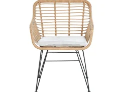 Balkonset Rattan Naturlich 2 Stühle Auflagen Hellgrau Trestina