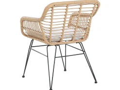 Balkonset Rattan Naturlich 2 Stühle Auflagen Hellgrau Trestina